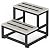 LIANTRAL Step Stools for Adults Kids, 2 Step Stool, Heavy Duty Steel & Sturdy Wooden Step Stool Helper, Supports Up to 500lb, Foot Stool for High Bed Kitchen Bathroom - Grey