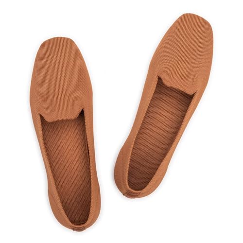 Image of Frank Mully Women's Loafer Flats Square Toe Comfortable Office Work Shoes, Cute Penny Loafer Slip On Walking Driving Shoes