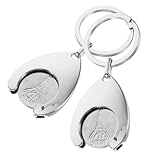Abaodam Llaveros de Metal Fichas para Carrito Compra, Set de 2 Piezas, Colgantes en Forma de Moneda, Aleación de Zinc Resistente, Ideales para Carritos Pequeños y Uso Diario