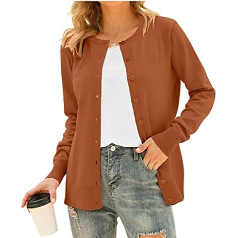 Cardigan DEARCASE Femme Rouge Rouille Cover
