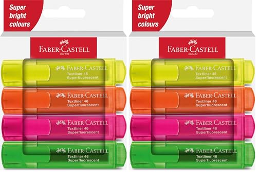 Surligneurs Textliner 1546 Faber-Castell tons néon à pointe biseautée