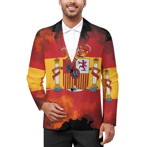 Spain Spanish Flag Mens Blazer Lightweight Sport Coat Two Button Suit Jackets