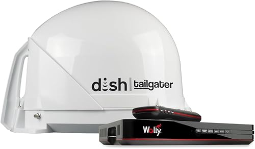 Miniatura 3 de KING DT4450 DISH Tailgater Bundle  Antena de TV satelital portátilmontable en techo y receptor DISH Wally HD, blanco, satélites de arco occidental y