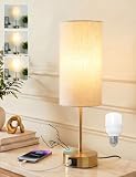 MILLUXXi Lampe de Chevet Tactile avec Double Port USB et 3 Niveaux d’Intensité (1, Or)