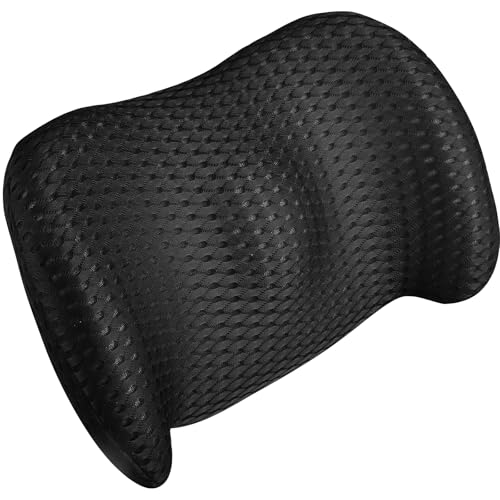 Moorstdel Lumbar Cushion, Memory Foam Lumbar Cushion, Car Back Cushion, Ergonomic Back Cushion, Back Cushion for Bed, Chair/Car Seat/Office Chair (Black Mesh)