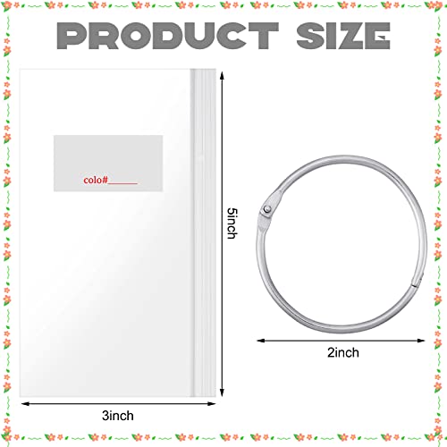 Floss Organizer Bags With 2 Inch Loose Leaf Binder Ring Clips For Index Cards, Embroidery Floss Storage Book Rings Metal Rings For Thread Flash Cards (200 Pcs) #TOP1