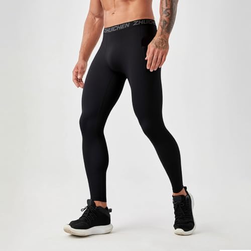 3 Pack Men's Compression Pants with Pockets - high-Performance Fitness Leggings, Moisture Absorbing and Breathable Sportswea2