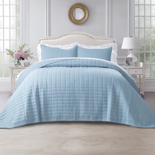 KASENTEX King XL/Cal King Quilt Set 108x98, Soft Washed 3-Layer Lightweight by KASENTEX - Used condition - US$28.25