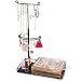 Keebofly Jewelry Organizer - 2 Tier Jewelry Holder Stand Metal & Large Storage Jewelry Box for Necklaces Bracelet Earrings Ring - Carbonized Black