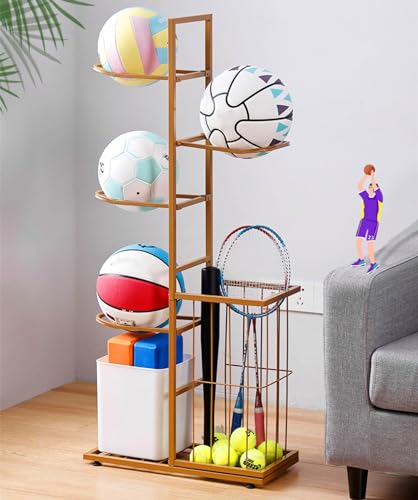 Support de rangement pour ballons au garage pour organiser le coin sport des enfants