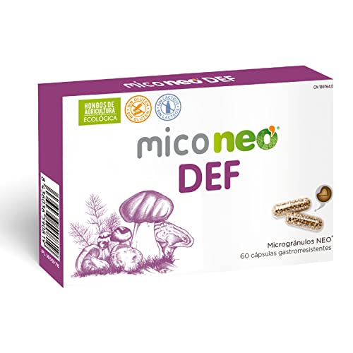 MICO NEO | DEF | 60 Cápsulas | Suplemento Alimenticio de Hongos Naturales Para Mejora de Las Defensas | Con Reishi, Shiitake, Maitake, Cordyceps, Champiñón del Sol y Uña de gato