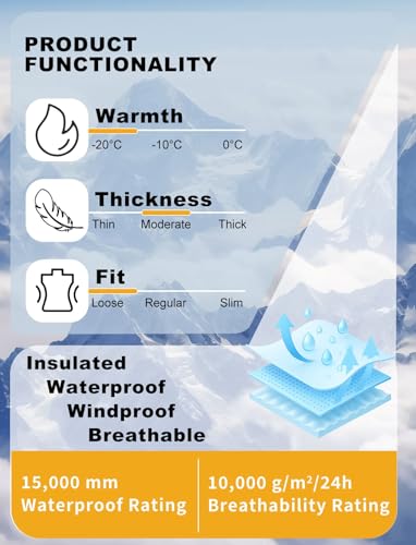 GSOU SNOW Hombres Mujeres Conjunto de Chaqueta y Pantalones de Esquí Holgados, Chaqueta de Snowboard Pantalones de Nieve Baggy - Multibolsillos Impermeable Antiviento Transpirable Aislante con Capucha - imagen 6