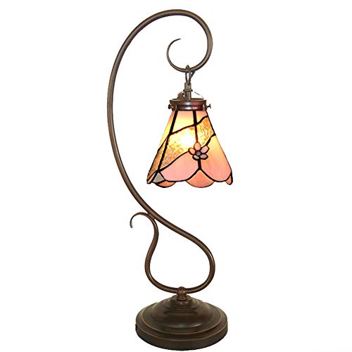 Fei Tiffany Style Lampe De Table 7 Pouces Lampe D'étude Chambre Lampe De Chevet 110V-220V E14x1 Décoration Lumière Vitraux + Métal Lampe De Bureau Base (sans Ampoule),220V