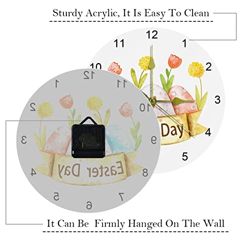 Horloge murale silencieuse à grands chiffres arabes ronds de 25cm - 4
