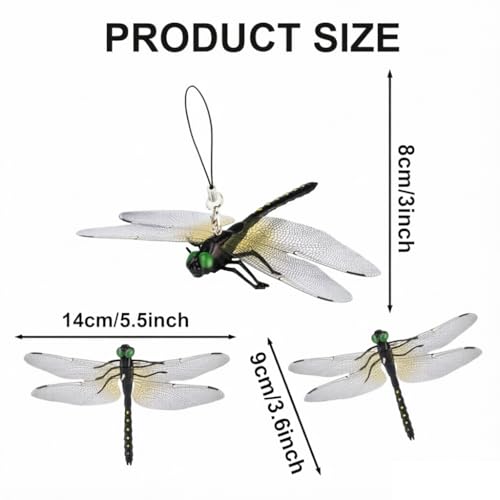 New Dragon Fly Clips, 3D Hand-Painted Artificial Dragonfly Hat Clip, Lifelike Patio Garden Hanging Ornament, Outdoor Yard Patio Decor 4PCS — view 2