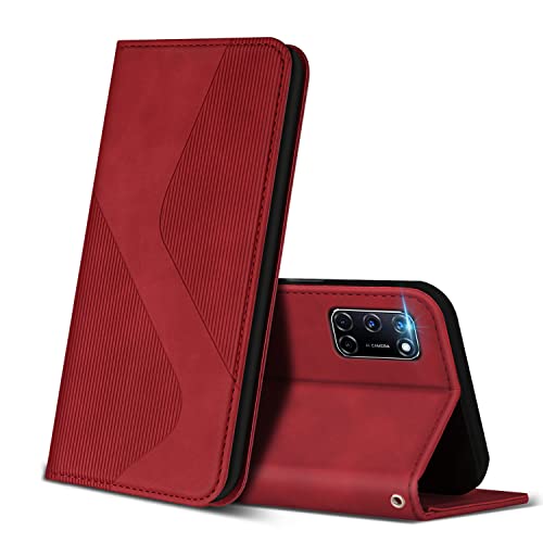 ZONNAVI Cover per Oppo A52 / Oppo A72 / Oppo A92, Flip Custodia Pelle PU con [Slot Cart] [Supporto Stand] [Magnetica], Cover a Libro Portafoglio per Oppo A52 / Oppo A72 / Oppo A92 (Rosso)