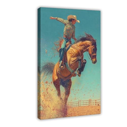 Poster Cowgirl cheval pour habiller un grand mur de chambre