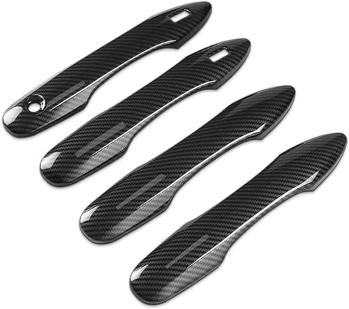 DLOVEG Car Door Handle Cover Protector Compatible for 2018-2023 2024 2025 Toyota Camry Accessories Compatible for Toyota Corolla Venza 2025 2024 2023 2022-2020 (with 2 Smart Key Holes, Carbon Fiber)