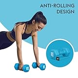 Bestfor Pair of 5kg Hex Anti Roll Non Slip Neoprene Dumbbell Weights For Exercise, Fitness, Workouts, Lifting with Exercise Chart - Image 4