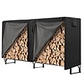 Danrelax 8FT Firewood Rack Outdoor with Cover 600D, Firewood Storage Rack Holder for Fireplace Fire Pits Wood Pile Wood Stacking Rack Indoor/Outdoor Wood Stand Holder