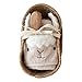 Little Dedi Baby Geschenkset zur Geburt – 3-teiliges Set mit Kapuzenhandtuch Teddy aus Bio-Baumwolle GOTS Zertifiziert, Naturhaarbürste & Handgemachter Aufbewahrungskorb – Erstausstattung Neugeborene