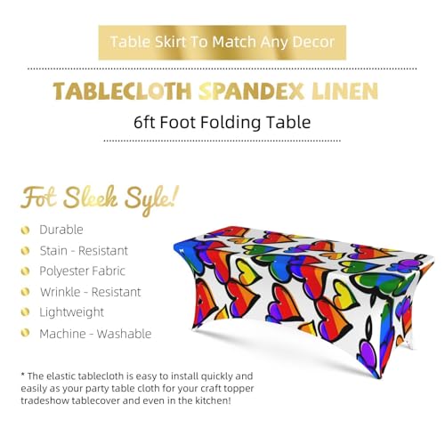 Nappe extensible lavable 1,8m anti-plis arc-en-ciel pour protéger vos tables de banquet