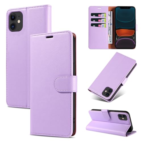 RKINC Wallet Case for iPhone 11, 3 Card Holders, Purple