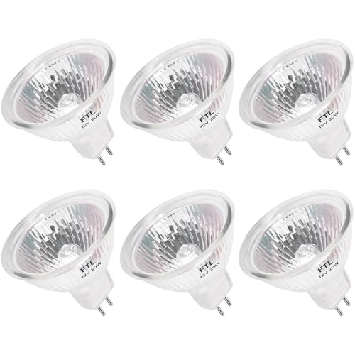 Ampoules Halogènes MR16 GU5.3 12V 20W Pack de 6, Haute Luminosité, Longue Durée, Économie d’Énergie, Lampe Halogène à Haute Température, Compatible avec Divers Scénarios, Couleurs Chaudes et Froides