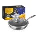 KASANOVA Wok antiaderente con rivestimento nido d'ape 28 cm Tri-ply, con coperchio in vetro