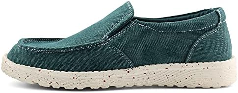 firelli Womens Casual Slip-on Canvas Loafer Walking Flat Shoes (9.5,Green)