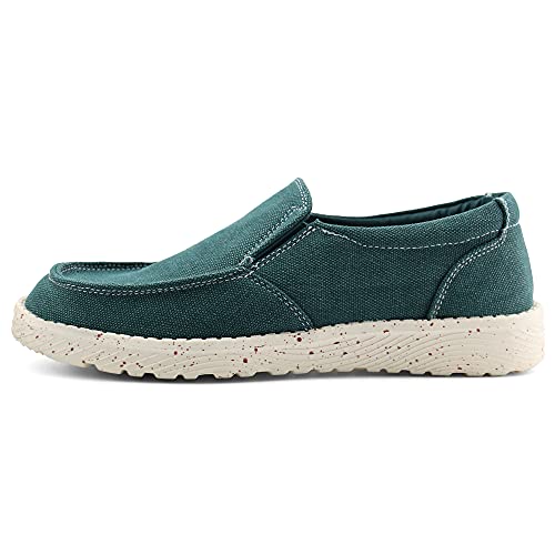 Firelli Womens Casual Slip-On Canvas Loafer Walking Flat Shoes (9.5,Green) #TOP28
