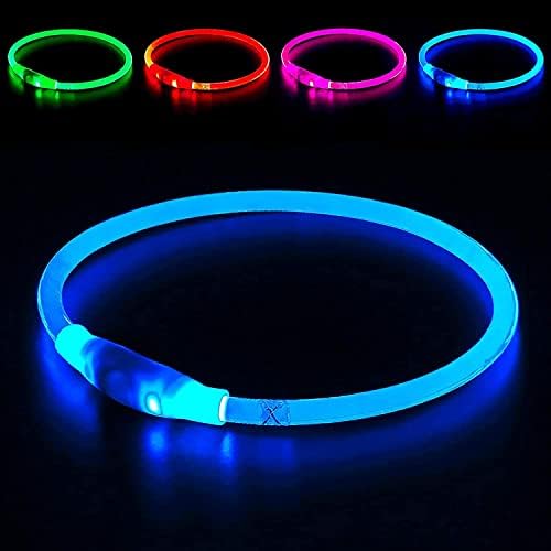 BSEEN LED Dog Collar, USB Rechargeable, Glowing pet Dog Collar for Night Safety, Fashion Light up Collar for Small Medium Large Dogs (Royal Blue)