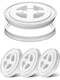 Quzzil 4 Pieces 5 Gallon Screw Top Lids Leak Proof Bucket Seal Lid for Plastic Bucket Compatible with Gamma (White)