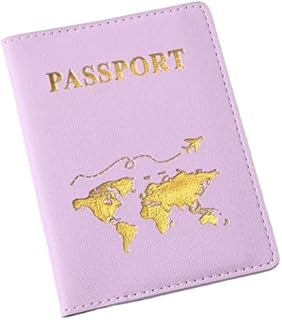 غطاء جواز سفر جديد بسيط وعصري من ماي سوق ايج، حامل جواز سفر رفيع للسفر، محفظة هدية من جلد البولي يوريثين، حافظة بطاقات للجنسين (ارجواني)