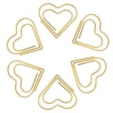Pack of 100 Heart-Shaped Gold Paper Clips - Large Cute Love Motif for Decorative Weddings, Postcards, Invitations, Office and School Supplies - Image 3