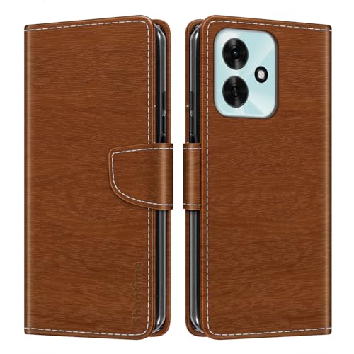 Shantime Leather Wallet Case Compatible with Huawei Honor Play 10A 5G, Colorful Flip Cover with Card Holders Magnetic Closure Full Protection Shell(Brown)