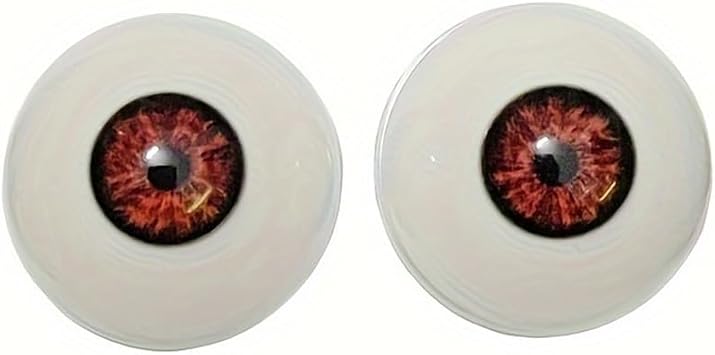 Bolexn Doll Half Round Eyeballs 3.3cm/1.3inch Realistic Acrylic Fake Eyes, Brown