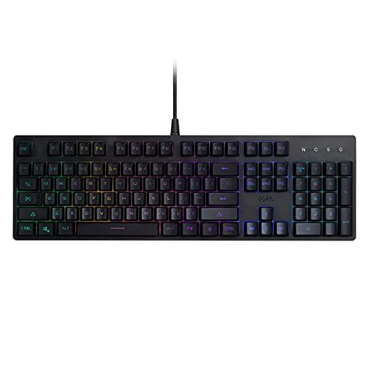 Monoprice Collider Gaming Keyboard - Membrane, RGB Lighting, 19-Key Rollover, Spill Resistant, for Computer PC Gamer - Dark Matter