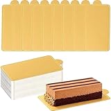 teokyat 100 Stück Tortenplatte, Mousse Cake Board Rechteckig, Tortenunterlage Gold, Tortenplatte Pappe für Hochzeit Geburtstag Gebäck Dekoration (Rechteckig)