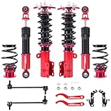 maXpeedingrods Coilovers for Chevrolet Cobalt Base/LS/LT/LTZ/Sport/SS 2005-2010, 24 Levels Damper Adjustable Coil-overs Suspension Kit, Height Adjustable Shock Absorber Struts, Lowering Kit, Red