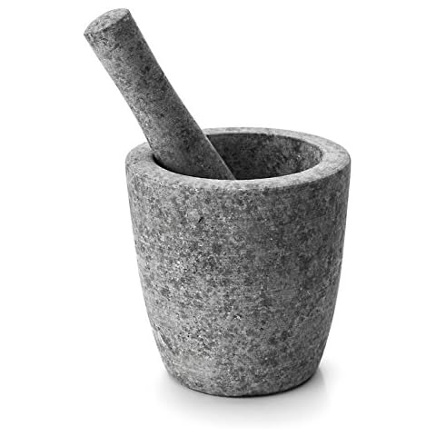 LACOR Granite Mortar and Pestle D.12X12 Cms, 12 x 12 cm, Grey Cover