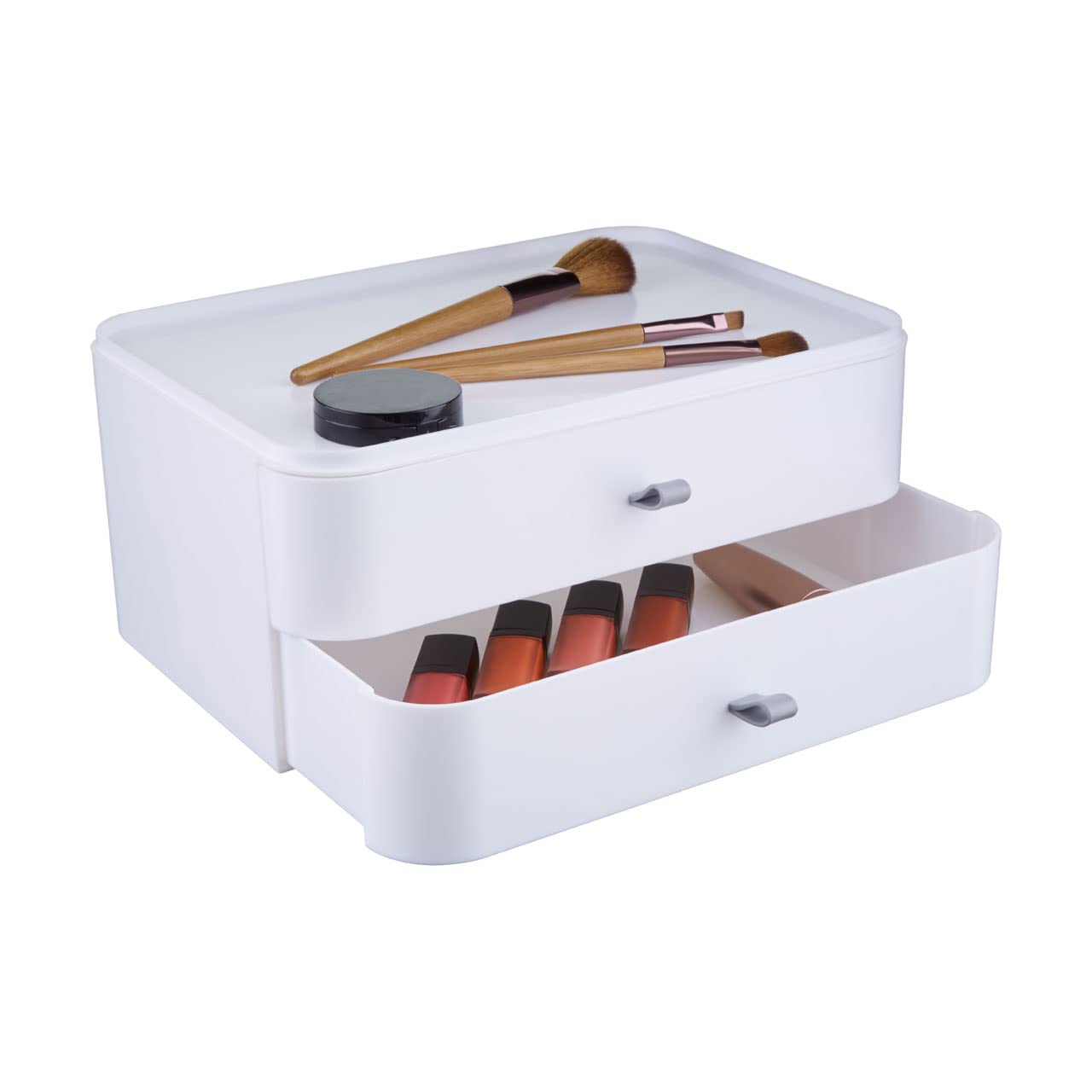 Premier Housewares 2 Drawer Cosmetics Organiser White