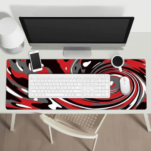 Image of Saco XXL Gaming Mouse Pad for PC - Large Desk Mat 900x400x3mm, Extended Non-Slip Rubber Base, Waterproof Surface, Fluid Design, Big Keyboard Mouse Pad for Office & Home Setups