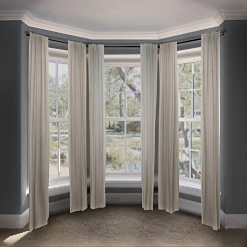 Rod Desyne 5/8" Bay Window Curtain Rod, Black #TOP4