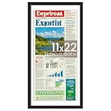 upsimples 11x22 Frame, Display Pictures 10x20 with Mat or 11x22 Without, Wall Hanging Photo Frame, Black, 1 Pack