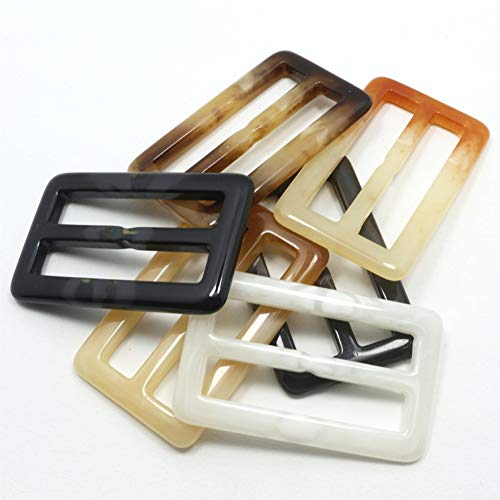 Teensery 20 Pcs 2\" Waist Buckle Resin Rectangle Silk Scarf Neckerchief Clasp Clip Belt Buckle Clothing T-Shirt Blouse Ring Wrap Holder for Women Lady Girls (Color Random)