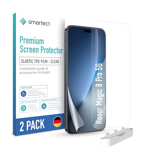 smartect TPU Schutzfolie 2 Stück für Honor Magic 8 Pro 5G, HD Panzerfolie Anti-Kratzer, Bildschirmschutz Ultra-klar, Blasenfrei, Fingerabdruck kompatibel, Hüllenfre&lich