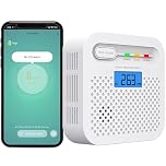 Détecteur de CO WiFi 10 Ans Batterie - Alarme Monoxyde de Carbone avec Écran LCD, Notifications SmartLife/Tuya en Temps Réel - Maison, Bureau, Chambre, Camping-Car (Pack de1)