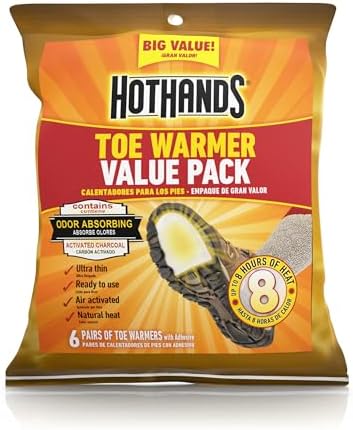 HotHands Toe Warmers - Long Lasting Safe Natural Odorless Air Activated Warmers - up to 8 Hours of Heat - 6 Pair