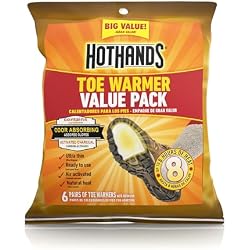 1 of HotHands Toe Warmers Value Pack, 6 Pair - America's Favorite Warmer | Enough to Share the Warmth-Air-Activated, Disposable, Long-Lasting, Odorless for Commuting, Donations, Outdoor Work